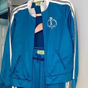 Vintage Juicy Couture Track Suit Green Jersey Jacket & Pants Women's logo Size L